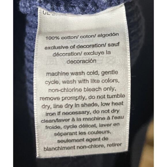 Tommy Jeans Cropped Hoodie Blue Waffle Knit Designer Full Zip Jacket US Size S - Picture 4 of 9